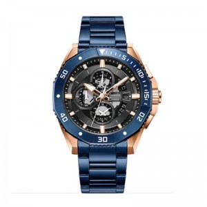 Alexandre Christie AC 6679 Rosegold Blue Steel MCBURBA